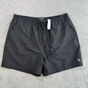 Todd Snyder Shorts Men XL Black Tide Solid Weekend Swim Shorts Beach Party Lined